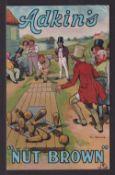 Tobacco postcard, Adkin's, Games by Tom Browne, Skittles, type card, postally used, 1911 (slight