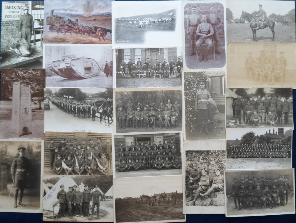Postcards, Military, a mix of approx. 89 cards, with many RPs of soldiers in uniform, groups, - Image 2 of 3
