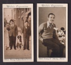 Cigarette cards, Wills, three sets, Cinema Stars 1st, 2nd & 3rd Series including Walt Disney, Laurel