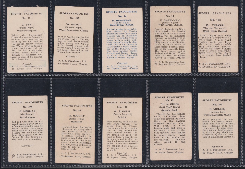 Trade cards, Football, A J Donaldson, Sports Favourites, 40 cards all Football subjects, includes 10 - Image 4 of 8