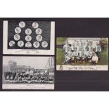 Football postcards, 3 cards, Blackburn Rovers 1904/05, (colour printed card), Blackburn Rovers Cup