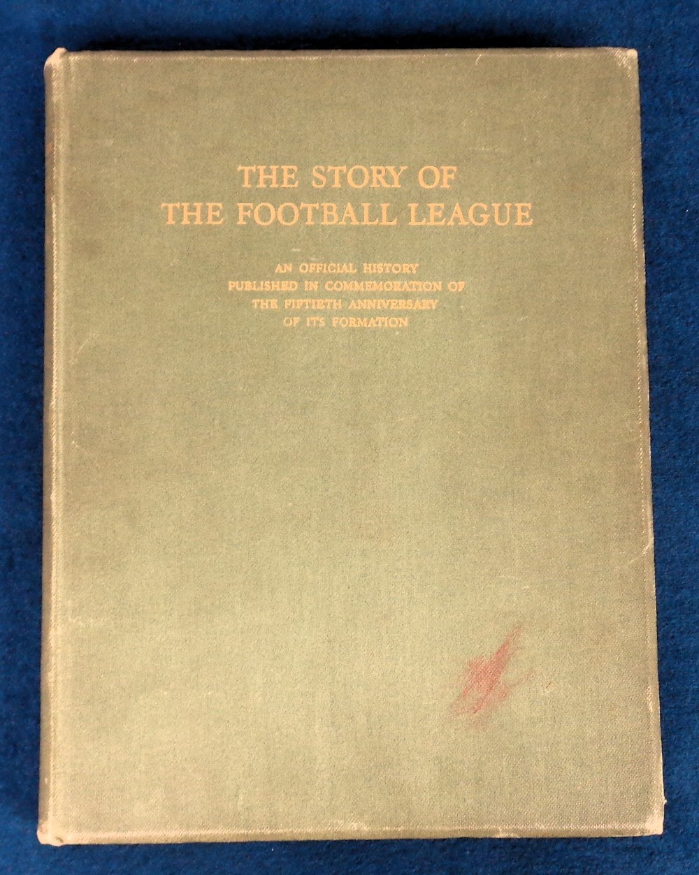 Football book, 'The Story of the Football League, 1888-1938' an official history compiled by