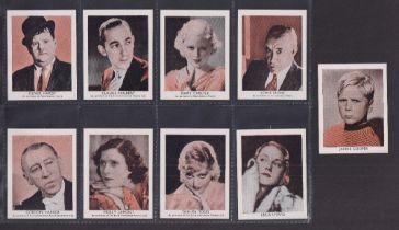 Cigarette cards, Uganda, Nile Industrial & Tobacco Co, Film Stars, 'M' size (set, 33 cards) inc.