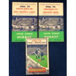 Football programmes, three FA Cup Finals, Arsenal v Newcastle Utd 1952, Preston v WBA 1954 &