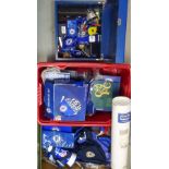 Football collectables, Chelsea FC, 3 boxes of collectables, all Chelsea related, ranging from