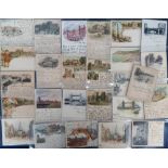Postcards, a selection of approx. 26 early, mainly UK court size cards of Aberystwyth, Morcombe,