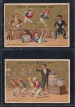 Trade cards, Liebig, 2 sets of 6 cards S108 August the Stupid & S107 Fine Arts I (mixed languages,