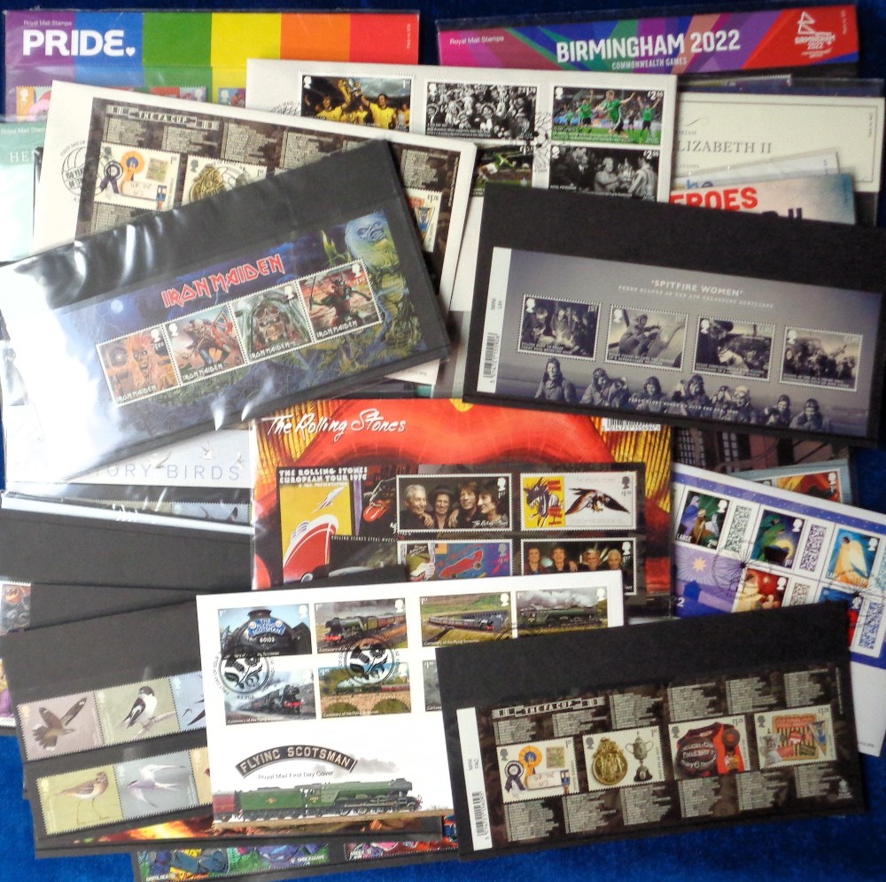 Stamps, GB QEII presentation packs, 17 to include Iron Maiden & Rolling Stones, together with 11