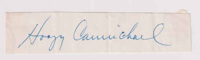 Autograph, Hoagy Carmichael American composer, singer and actor (1899-1981), a clipped signature