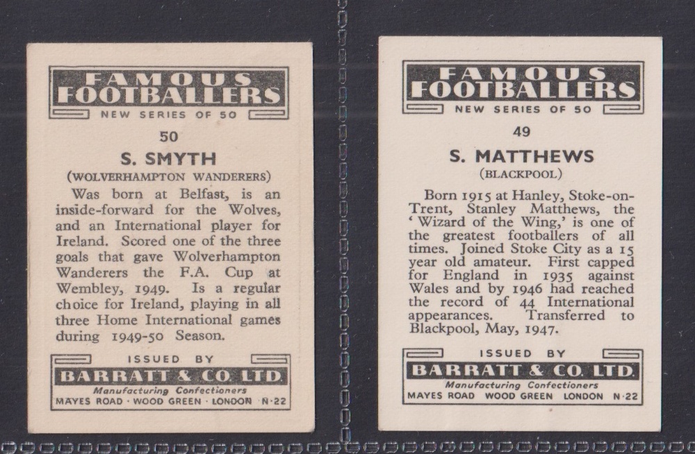 Trade cards, Barratt's, Famous Footballers, New Series (mixed printings), 'M' size, includes Stanley - Image 9 of 9