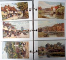 Postcards, A.R. Quinton, a selection of 50+ cards to include Halls, Village Crosses, Cottage