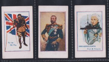 Cigarette cards, G Prudhoe, Army Pictures Cartoons etc, 3 cards Nelson, King George, & For the Old