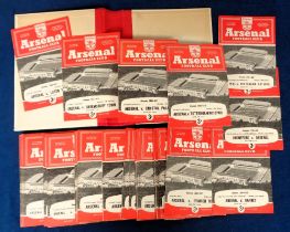 Football programmes, Arsenal FC, 1961/62, First team, reserves etc, 22 different home league & FA