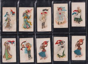 Cigarette cards, Flag Girls of all Nations approx. 165 cards from various issuers, BAT Plain back (