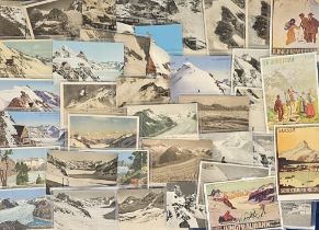 Postcards, Switzerland, a Swiss mix of approx. 230 cards of Grindelwald, Jungfrau and railway and