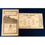 Football programmes, two Fulham v Reading programmes, one dated 13 May 1940 (score on face & team