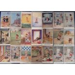 Postcards, Comic, a collection of 95 cards to include Gilson Comic Children (62), Mich (13), Jack