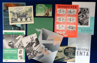 Ephemera, Wanderer Werke (1896-1945), a 1930s/40s advertising folio including bicycle booklet
