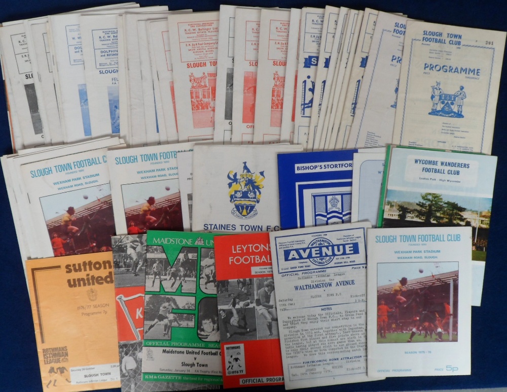 Football programmes, Slough Town, home & away collection, approx. 130 programmes, mostly 1960's/80'