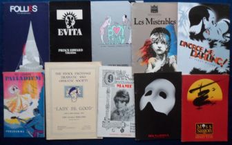 Autographs, a selection of 18 theatre programmes inc. souvenir programmes, all post 1940s. The