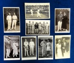 Tennis postcards, selection of 8 photographic cards inc. Dorothy Round & Fred Perry, Lenglen & O'