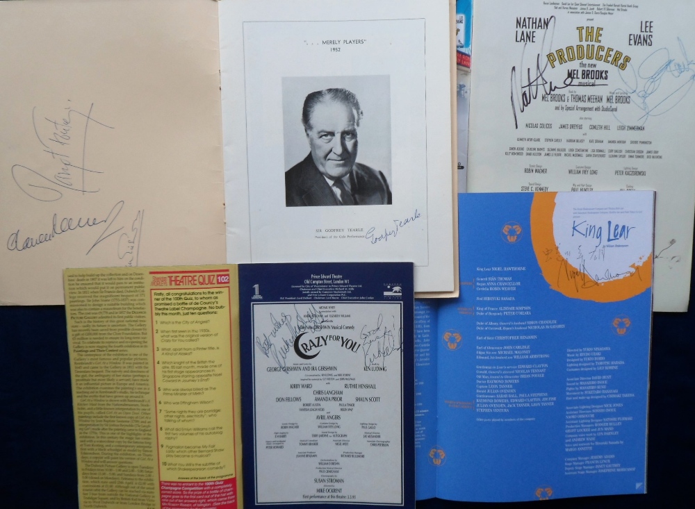 Autographs, Theatre, a selection of 9 souvenir theatre programmes, all with signatures of some of - Image 2 of 2