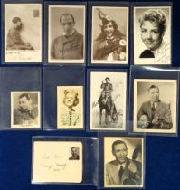 Autographs, Cinema, a mixed collection of 10 mainly signed photographs of cinema stars (postcards