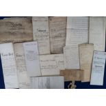 Deeds, Documents, Indentures and Miscellaneous, a collection of vellum and paper documents 1652-