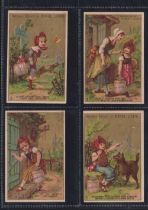 Trade cards, Liebig, S115 Little Red Riding Hood, set of 6 cards all backs are French language (