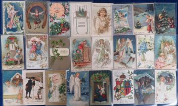 Postcards, Victorian Greetings, a collection of 75+ cards to include gilded and embossed,