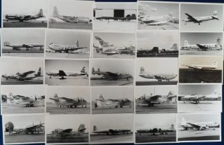 Transportation, Photographs, Aviation, 60 b/w images of a selection of aircraft in service with