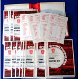 Football programmes, Arsenal FC, 1968/69, First team, reserves etc, 26 different home league, FA Cup