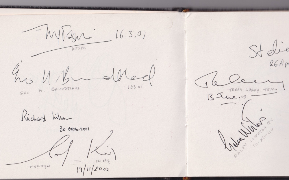 Autograph Book, containing a broad selection of signatures to include The Arts: Diana Rigg, Trevor - Image 3 of 5
