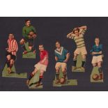 Trade cards, Thomson, Footballers - shaped, (set, 11 cards) (some with stand-up tabs missing