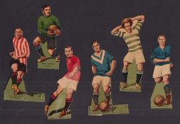 Trade cards, Thomson, Footballers - shaped, (set, 11 cards) (some with stand-up tabs missing