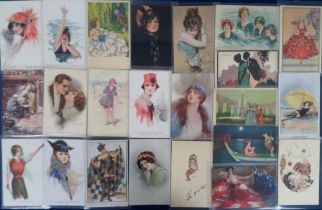 Postcards, Glamour, a collection of 106 cards to include Barribal, Maybank, Corbella, Barber, Nanni,