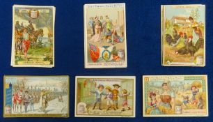 Trade cards, Liebig, six German edition sets, The Conquest of Mexico S527, La Prophete (Opera) S528,