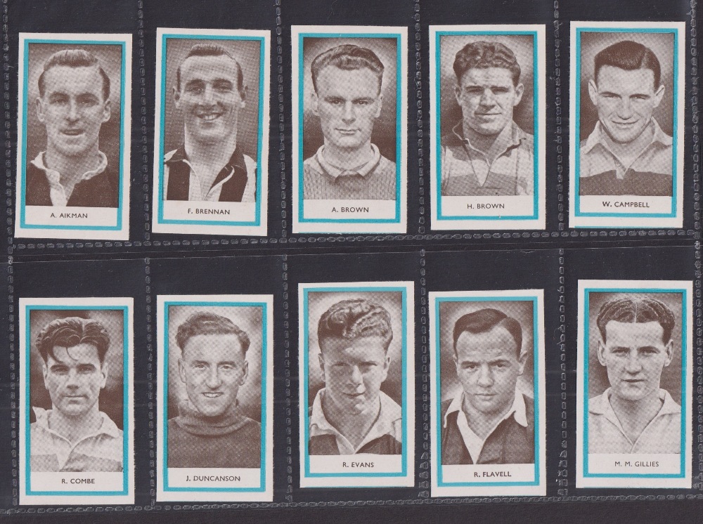 Cigarette cards, Phillips, Footballers 1st Series, paper Sports packet issue, all cut to size (