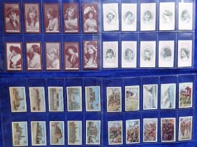 Cigarette cards, Overseas issues, 4 sets, Wills Scissors (2) Actresses Purple Fronts long card,