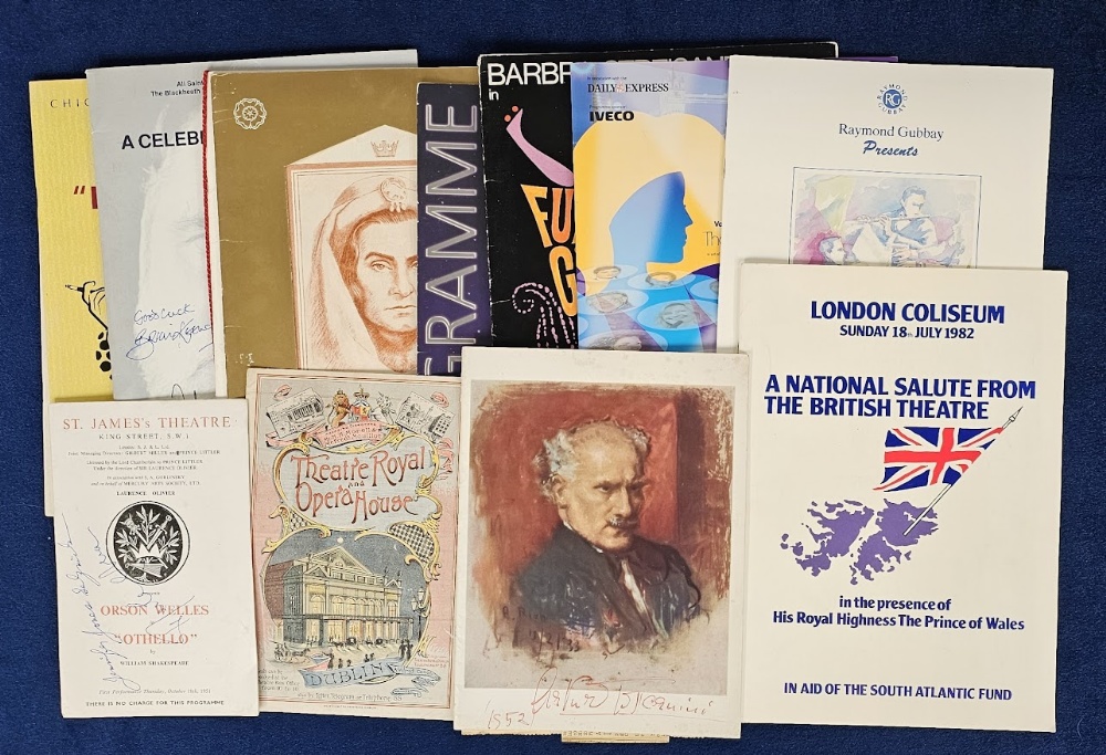 Autographs, a mixed age selection of approx. 14 mostly theatrical souvenir programmes, with many