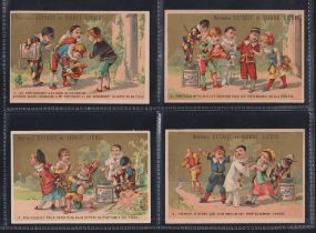 Trade cards, Liebig, S119 Colombine & Her Suitors, set of 6 cards all backs are French language (