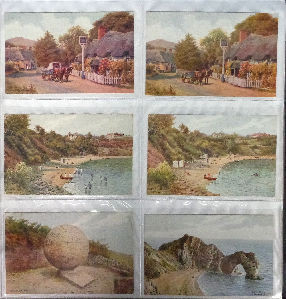 Postcards, an album of approx. 300 A.R. Quinton cards published by J. Salmon featuring UK scenes