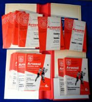 Football programmes, Arsenal FC, 1963/64 & 1964/5, First team, reserves etc, 63/4, 26 different home