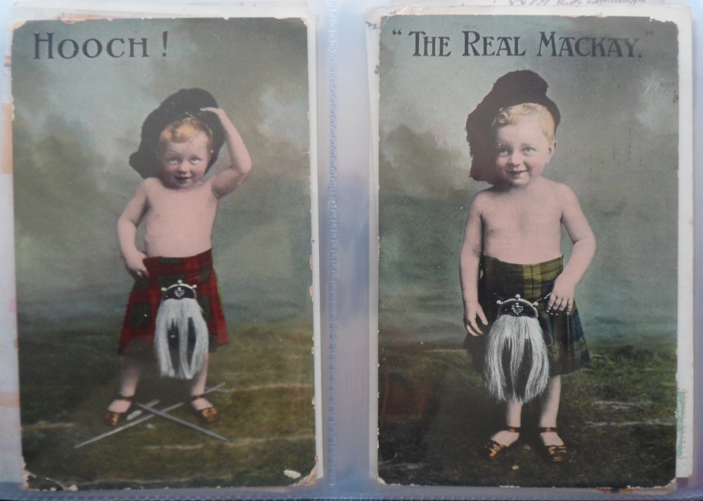 Postcards, a mixed subject collection of approx. 154 cards in modern album, mostly children and - Image 5 of 6