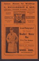 Football programme, Hull City v Bradford City 18 Apr 1930, Division 2 (gd)