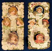 Ephemera, Edwardian Calendars, 2 Raphael Tuck die-cut, embossed calendars, 1905 To Greet You and