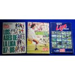 Trade card sticker albums, Football, 3 completed Sticker Albums, all Spanish League, issued by Libro