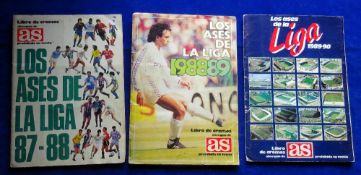 Trade card sticker albums, Football, 3 completed Sticker Albums, all Spanish League, issued by Libro