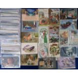 Postcards, Greetings, a selection of 237 various greetings cards to include Thanksgiving, Christmas,