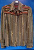 Designer Clothing, a G. Gucci 1970s Italian silk blouse, size 44 (bust 39") (vg)
